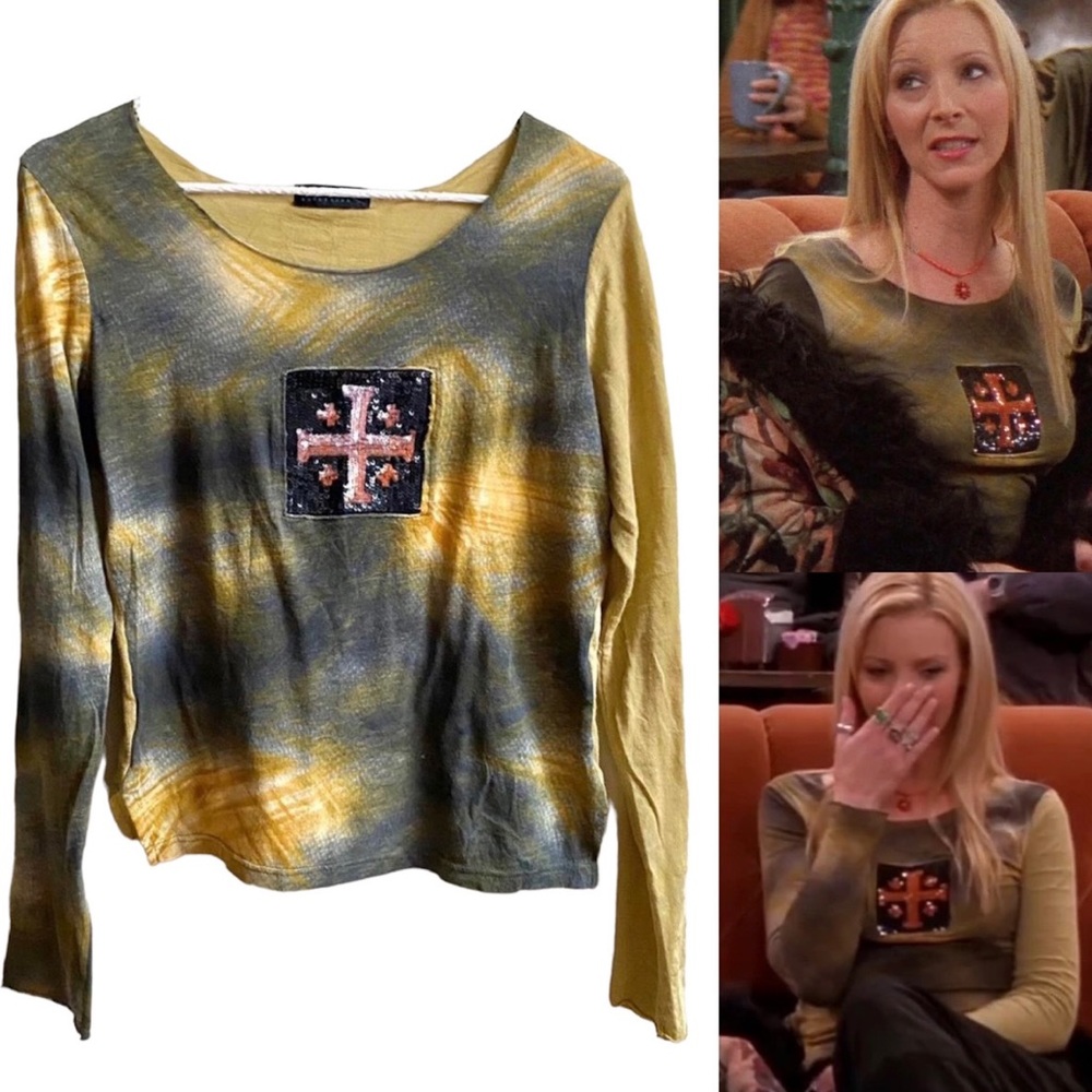 RARE Custo Barcelona Vintage y2k Tie Dye Sequin Top ASO Phoebe in Friends